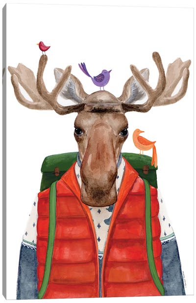 Moose Camper Canvas Art Print