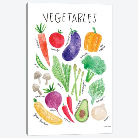 Vegetables Canvas Print #RNI178} by Rachel Nieman Canvas Artwork