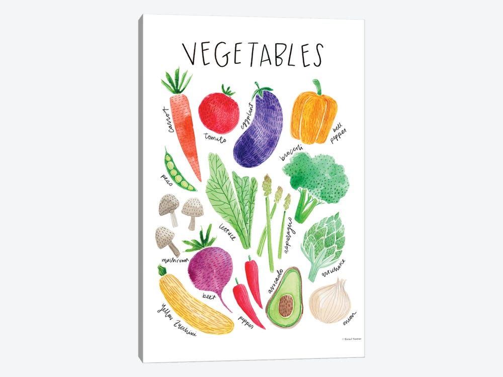 Vegetables by Rachel Nieman 1-piece Canvas Art Print