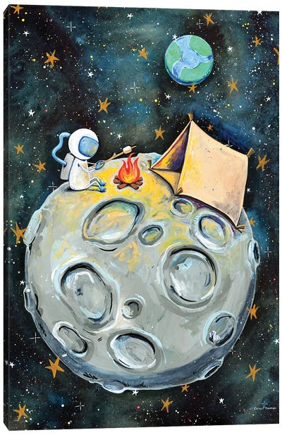 Camping Astronaut Canvas Art Print