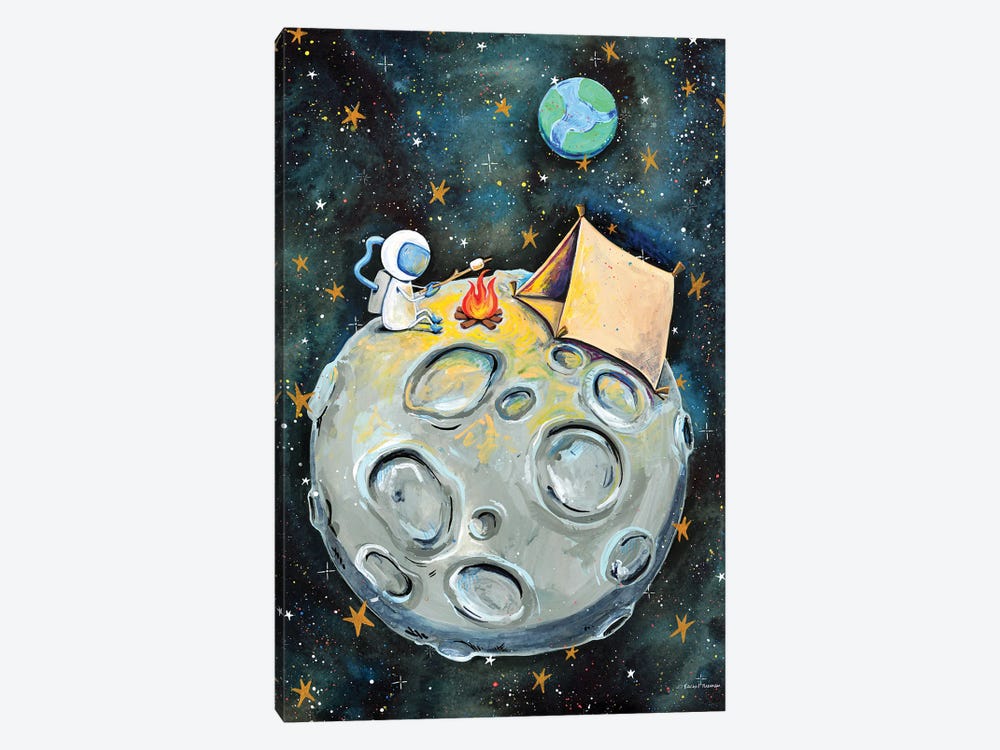 Camping Astronaut by Rachel Nieman 1-piece Canvas Artwork