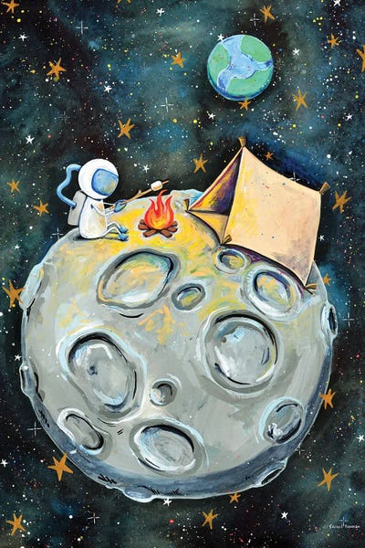 Kids Astronomy & Space Art: Camping Astronaut by Rachel Nieman