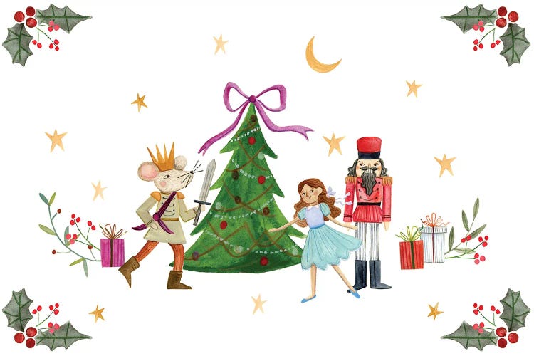 Nutcracker Around the Christmas Tree by Rachel Nieman wall art