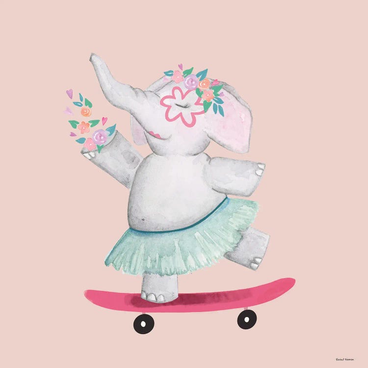 Flower Power Elephant by Rachel Nieman wall art