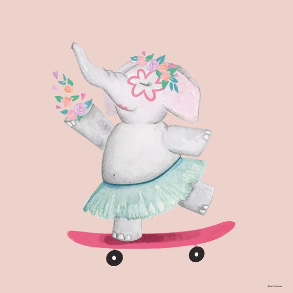 Skateboarding: Flower Power Elephant by Rachel Nieman
