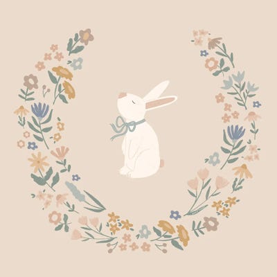 Rachel Nieman - Steelpix Metal Wall Art: Flower Bunny by Rachel Nieman