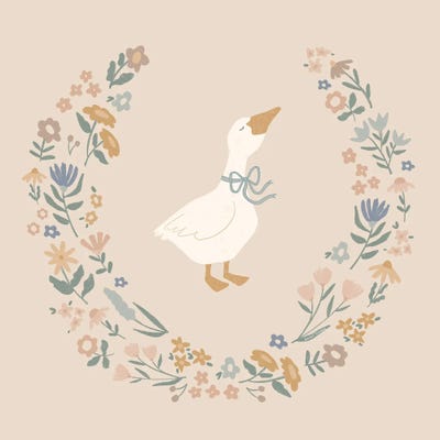 Rachel Nieman - Steelpix Metal Wall Art: Flower Goose by Rachel Nieman
