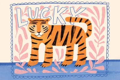 Rachel Nieman - Steelpix Metal Wall Art: Lucky Tiger by Rachel Nieman