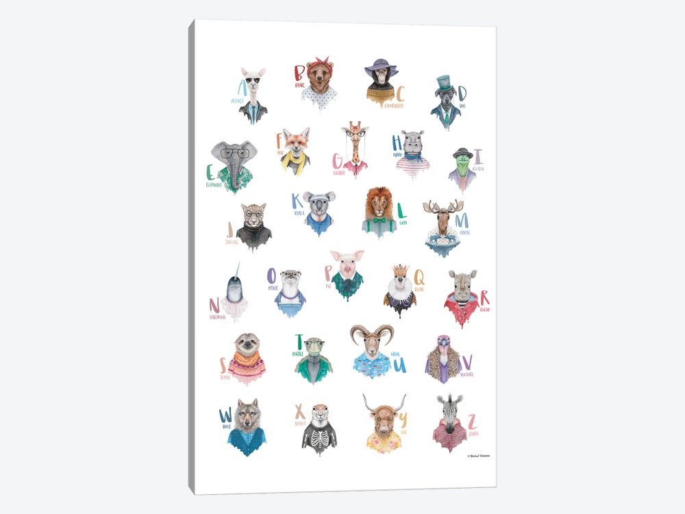 Animal Alphabet Poster by Rachel Nieman 1-piece Art Print