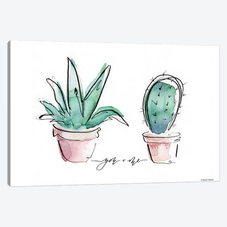 You And Me Cactus Canvas Print #RNI30} by Rachel Nieman Canvas Art