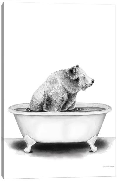 Bear in Tub Canvas Art Print