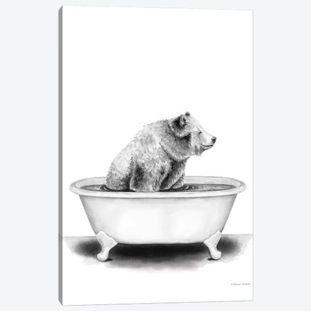 Bear in Tub Canvas Print #RNI32} by Rachel Nieman Canvas Art