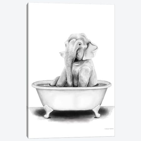 Elephant in Tub Canvas Print #RNI36} by Rachel Nieman Canvas Art Print