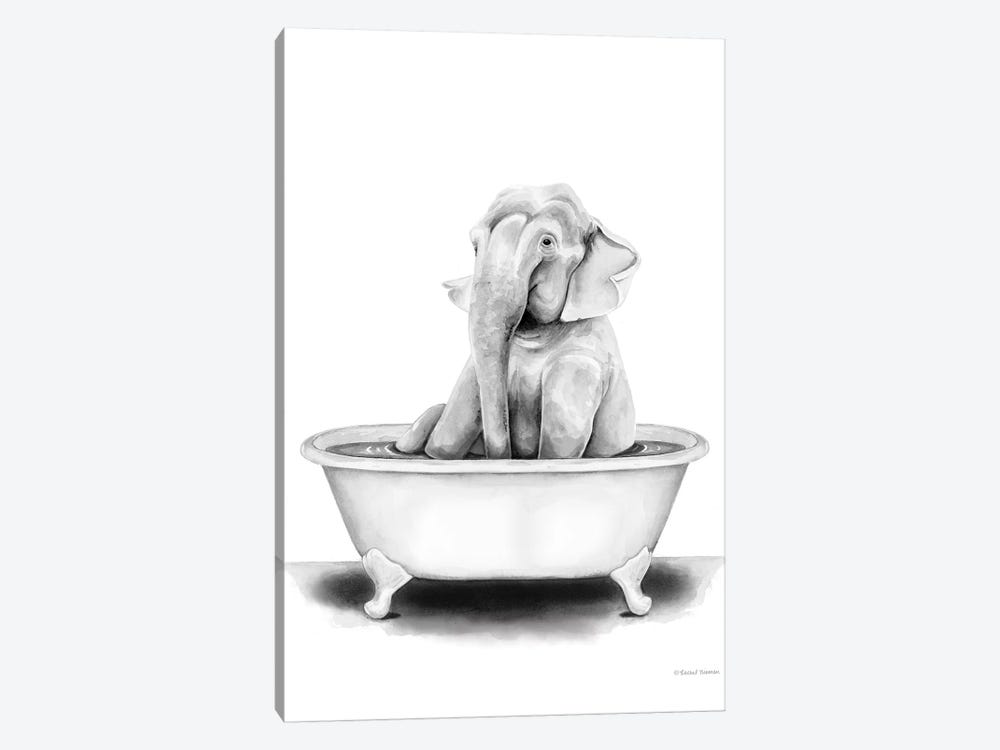 Elephant in Tub by Rachel Nieman 1-piece Art Print