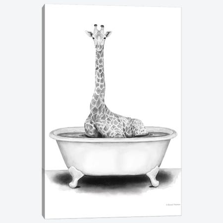 Giraffe in Tub Canvas Print #RNI38} by Rachel Nieman Canvas Wall Art