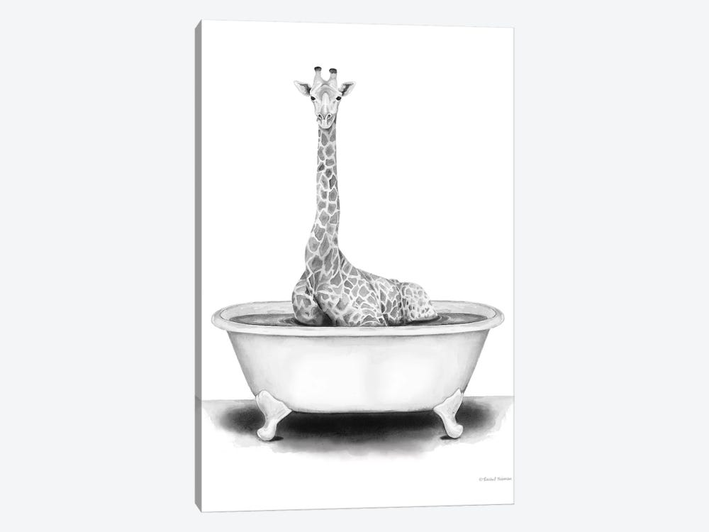 Giraffe in Tub by Rachel Nieman 1-piece Art Print