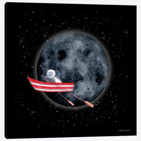 Sail to the Moon Canvas Print #RNI43} by Rachel Nieman Canvas Art Print