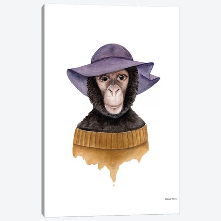 Cozy Chimp Canvas Print #RNI4} by Rachel Nieman Canvas Art Print