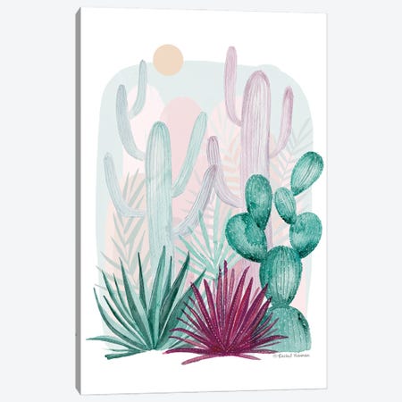 Cactus Summer Canvas Print #RNI51} by Rachel Nieman Canvas Wall Art