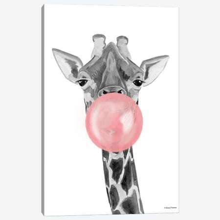 Bubblegum Giraffe Canvas Print #RNI88} by Rachel Nieman Canvas Print