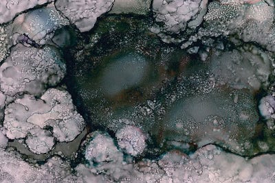 Gray Green Pools by Melissa Renee framed canvas print