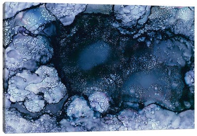 Navy Blue Pools Canvas Art Print - Purple Abstract Art