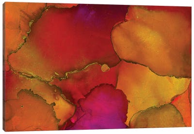 Warm Puffs Canvas Art Print - Red Abstract Art
