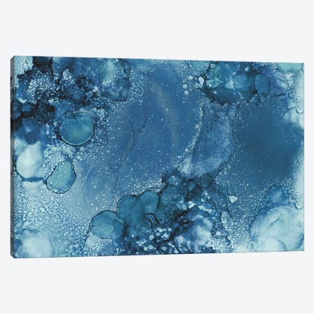 Blue Gray Bubbles Canvas Print #RNM50} by Melissa Renee Canvas Artwork
