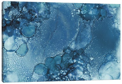 Blue Gray Bubbles Canvas Art Print - Melissa Renee