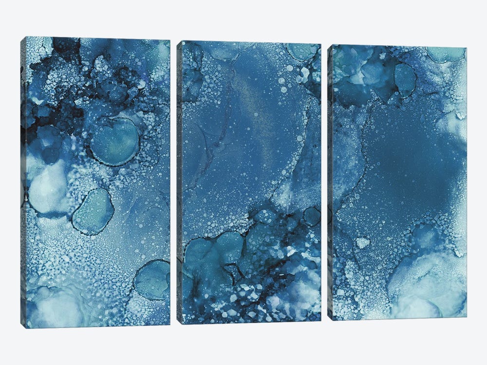 Blue Gray Bubbles by Melissa Renee 3-piece Canvas Wall Art