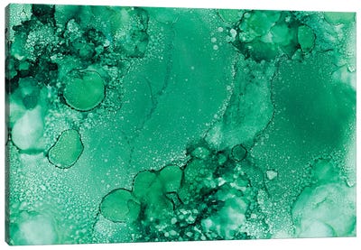 Green Bubbles Canvas Art Print - Melissa Renee