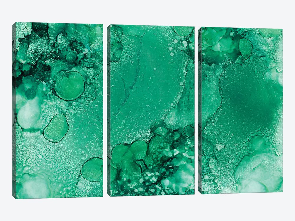 Green Bubbles by Melissa Renee 3-piece Canvas Art Print
