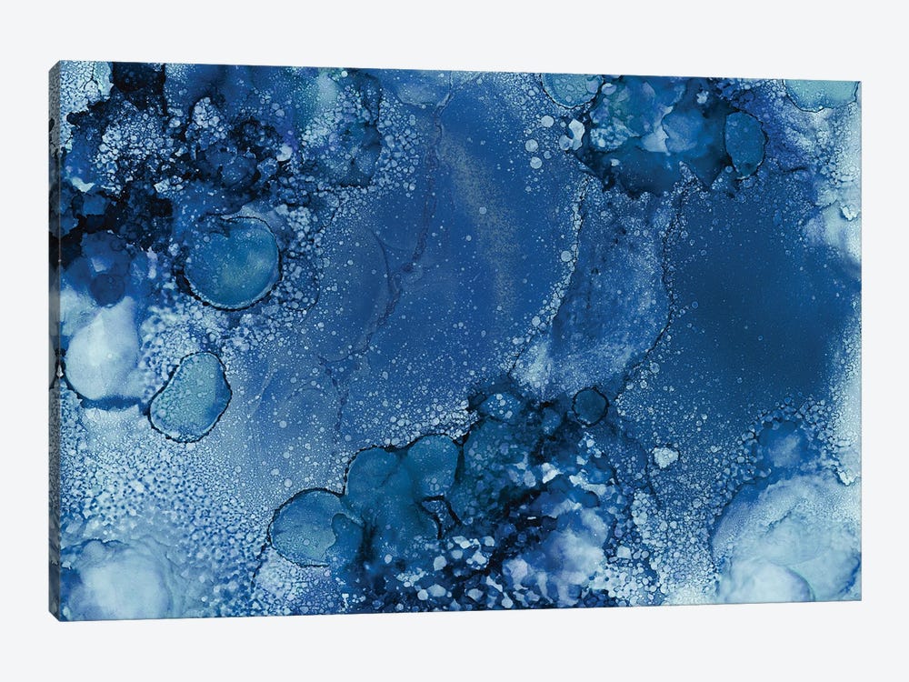 Navy Blue Bubbles by Melissa Renee 1-piece Canvas Wall Art