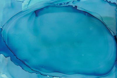 Aqua Marine Oval by Melissa Renee framed canvas print