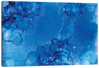 Sailor Blue Bubbles Canvas Art Print - Alcohol Ink Art