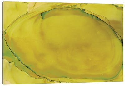 Lemon Oval Canvas Art Print - Yellow Art