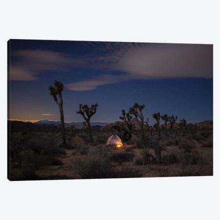 Lonely Tent Under Desert Stars Canvas Print #RNN16} by Ben Renschen Canvas Wall Art