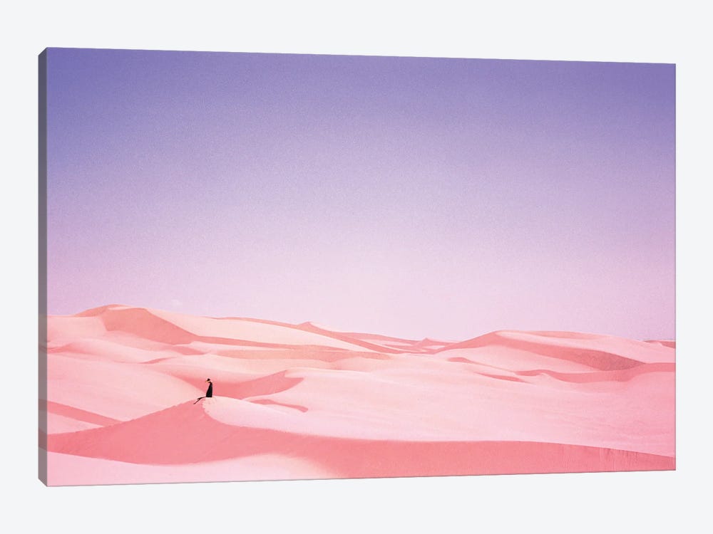 Nude Woman In Pink Desert Sand by Ben Renschen 1-piece Canvas Print