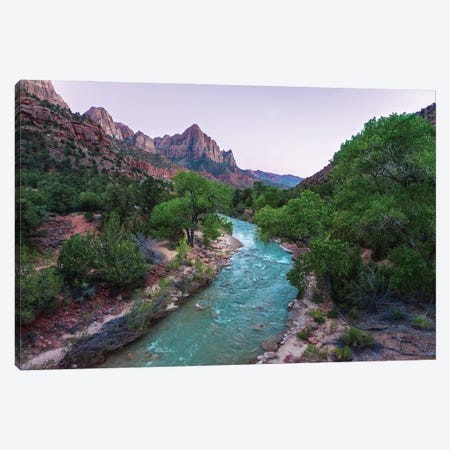 Scenic River Bends Through Lush Canyon Canvas Print #RNN24} by Ben Renschen Canvas Print