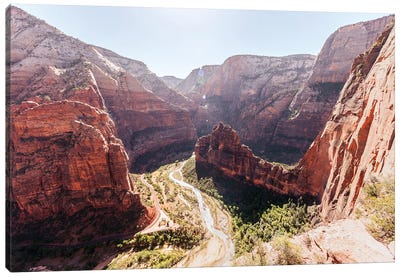 Zion Canyon From Angel's Landing At Zion National Park, Utah Canvas Art Print