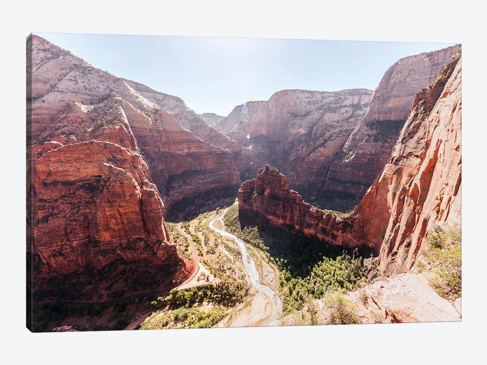 Zion Canyon From Angel's Landing At Zion National Park, Utah by Ben Renschen 1-piece Canvas Print