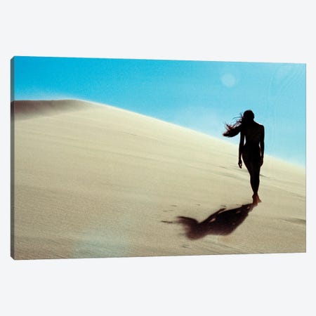 Nude Girl Walks In Desert Sand Dunes Canvas Print #RNN44} by Ben Renschen Art Print