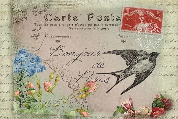 Paris Typography: Parisian Postcard #3 by Rnob