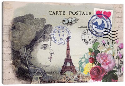 Parisian Postcard #5 Canvas Art Print