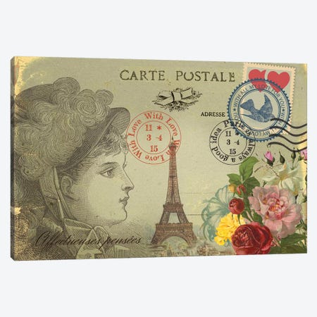 Parisian Postcard IV Canvas Print #RNO14} by Rnob Canvas Art Print