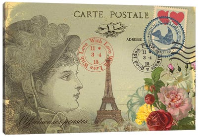Parisian Postcard IV Canvas Art Print