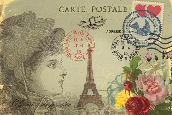 Paris Typography: Parisian Postcard IV by Rnob