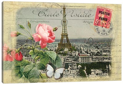 Parisian Postcard #2 Canvas Art Print