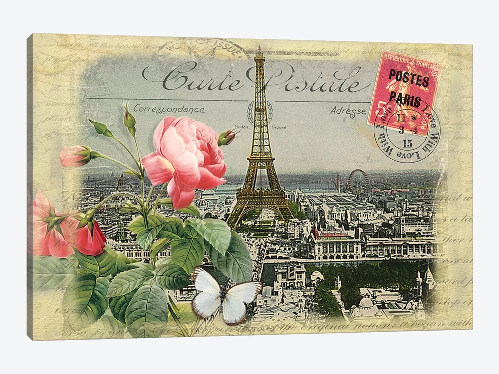 Parisian Postcard #2 by Rnob 1-piece Canvas Wall Art