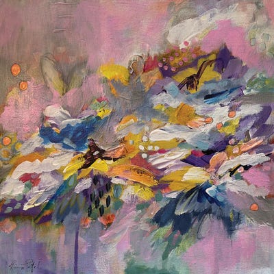 Lilac Dance by Rina Patel framed canvas print